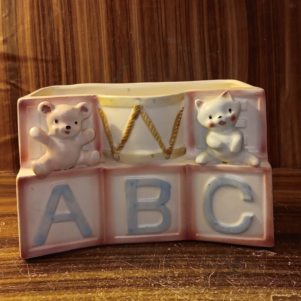 Vintage baby nursery planter